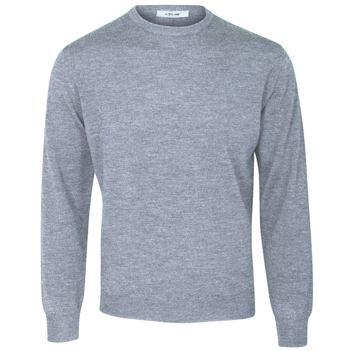Crew Neck Jumper – Silver Grey Melange