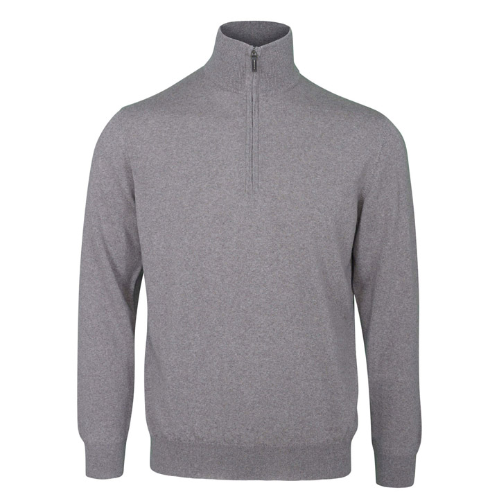 Short Zip Knit – Silver Grey Melange