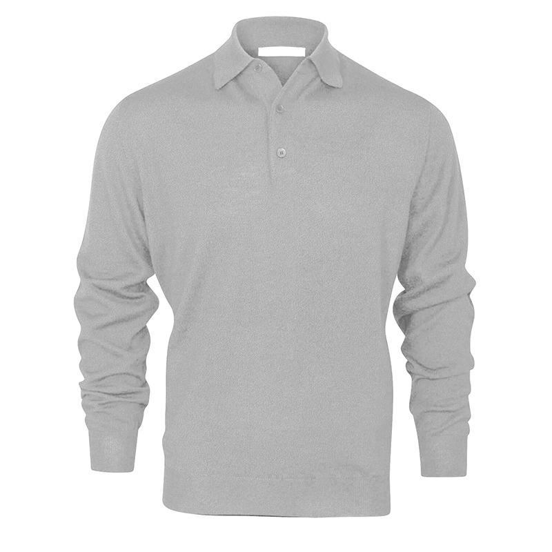 3 Button Polo -Silver Melange