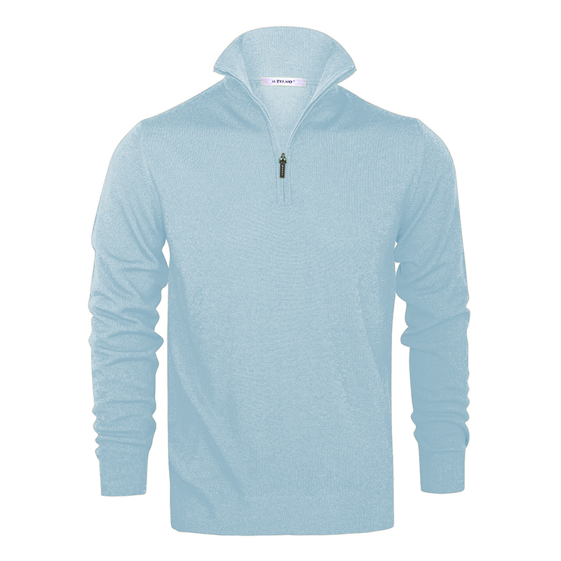 Short Zip Knit – Sky Melange
