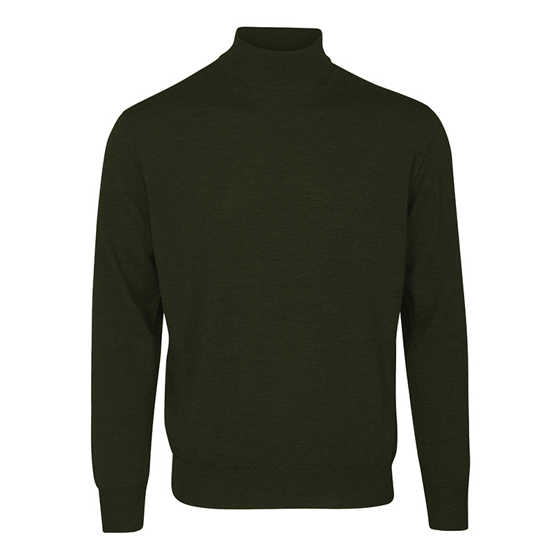 Turtle Neck Jumper – Forest Green Melange