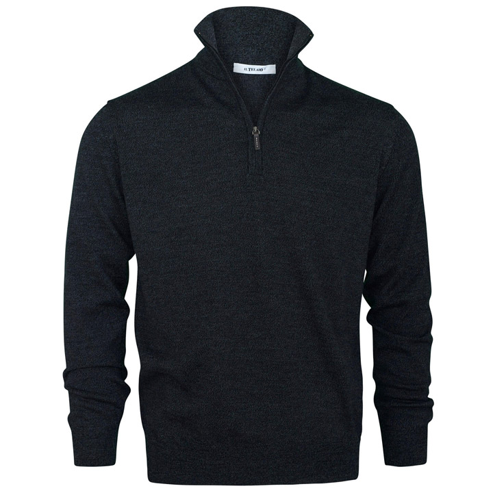 Short Zip Knit – Charcoal Melange