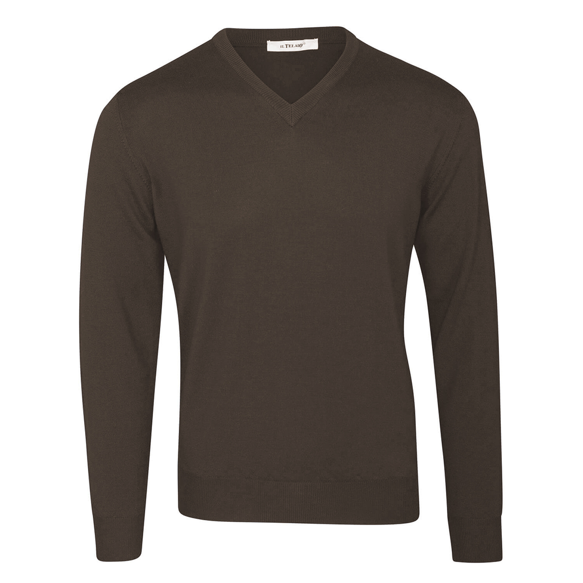 V Neck Jumper - Chocolate Melange