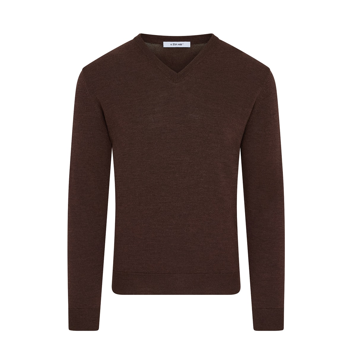 V Neck Jumper - Chocolate Melange