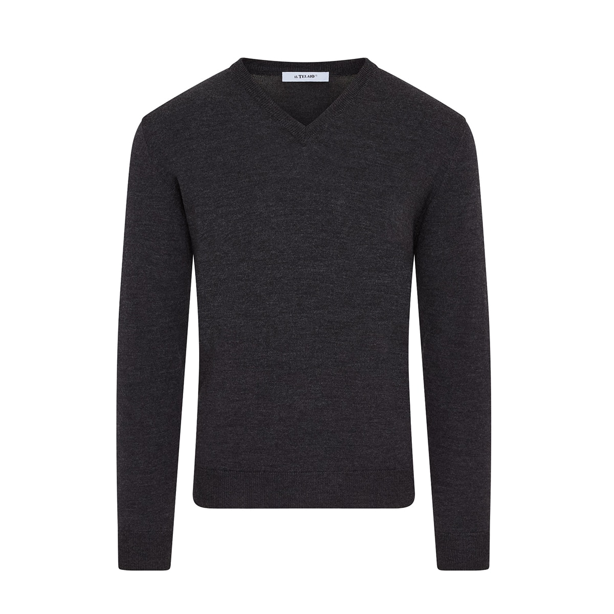 V Neck Jumper – Charcoal Melange
