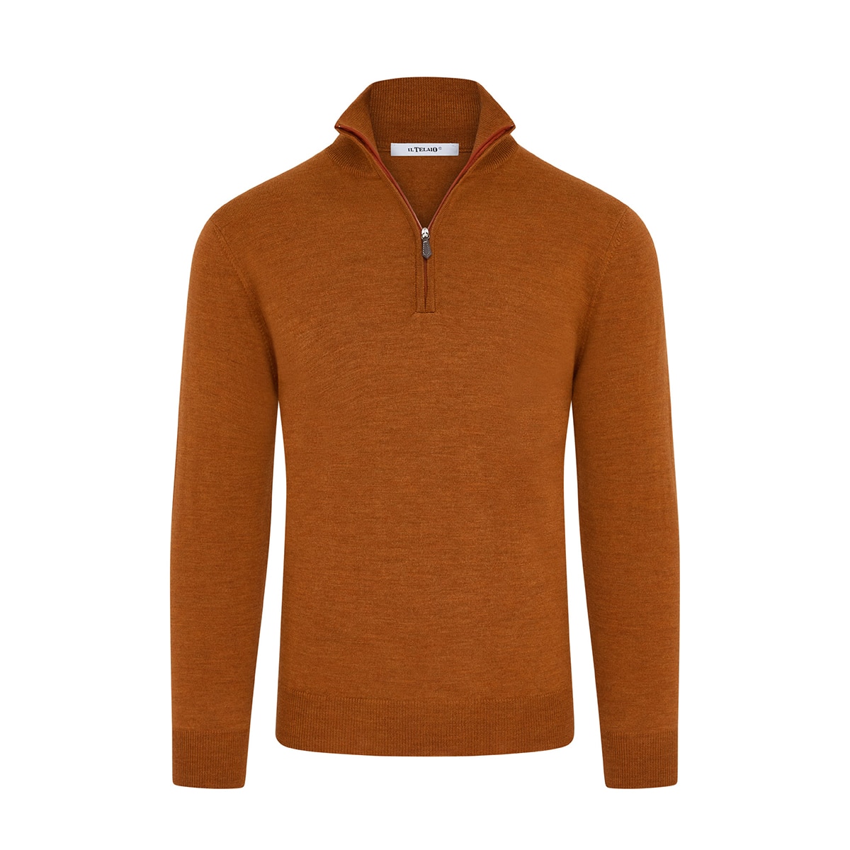 Short Zip Knit – Burnt Orange Melange