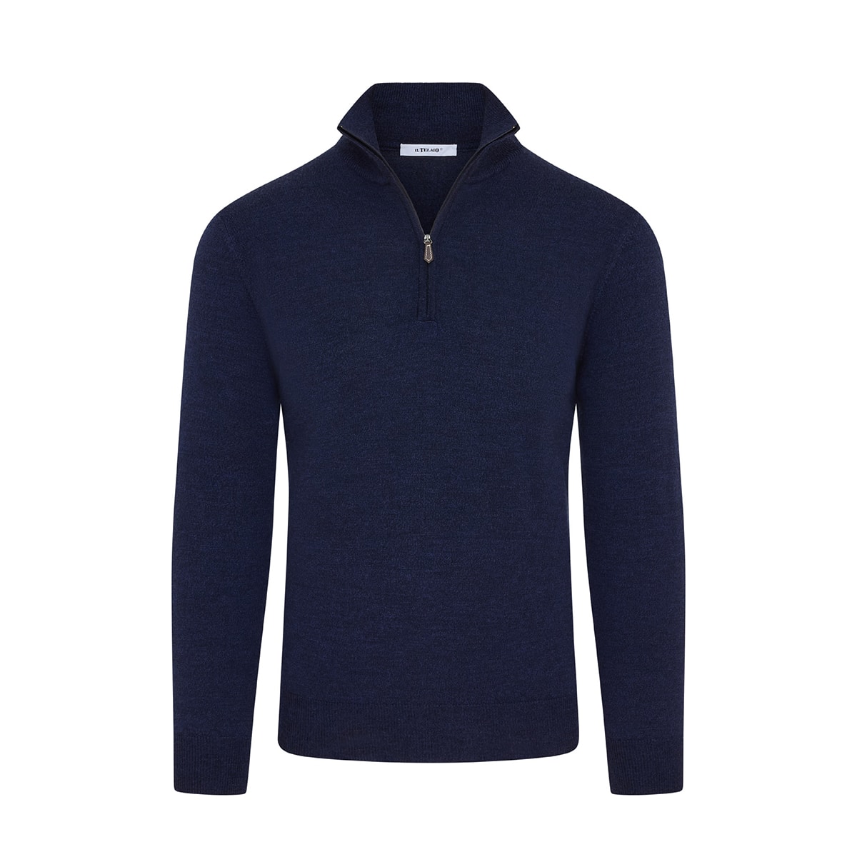 Short Zip Knit – Navy Melange